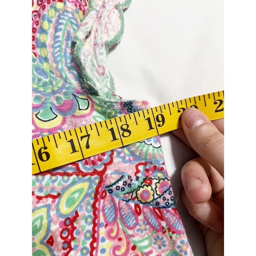 Talbots Womens Retro Paisley Print Cotton T-Shirt Shift Dress Size M Multicolor - Picture 7 of 8